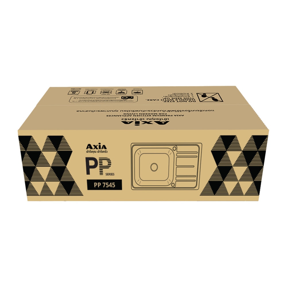 AXIA อ่างล้างจาน 1 หลุม 1 ที่พัก รุ่น PP7545 ขนาด76x47x20 ซม. สีสเตนเลส