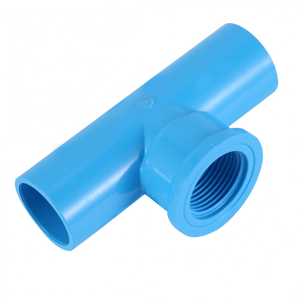 VAVO ข้อต่อสามทางตั้งฉากเกลียวใน หนา ½ นิ้ว(18) สีฟ้า