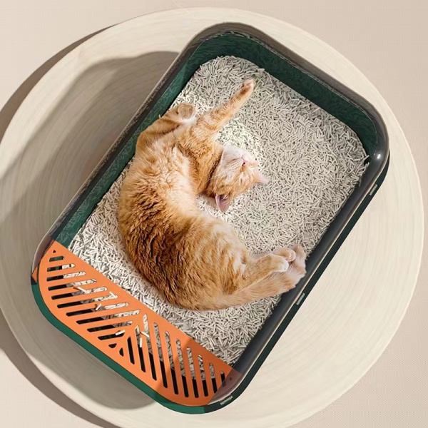 DUDUPETS กะบะทรายแมวพร้อมที่ตักทราย (L) 37x52x19ซม. รุ่น LAMOON