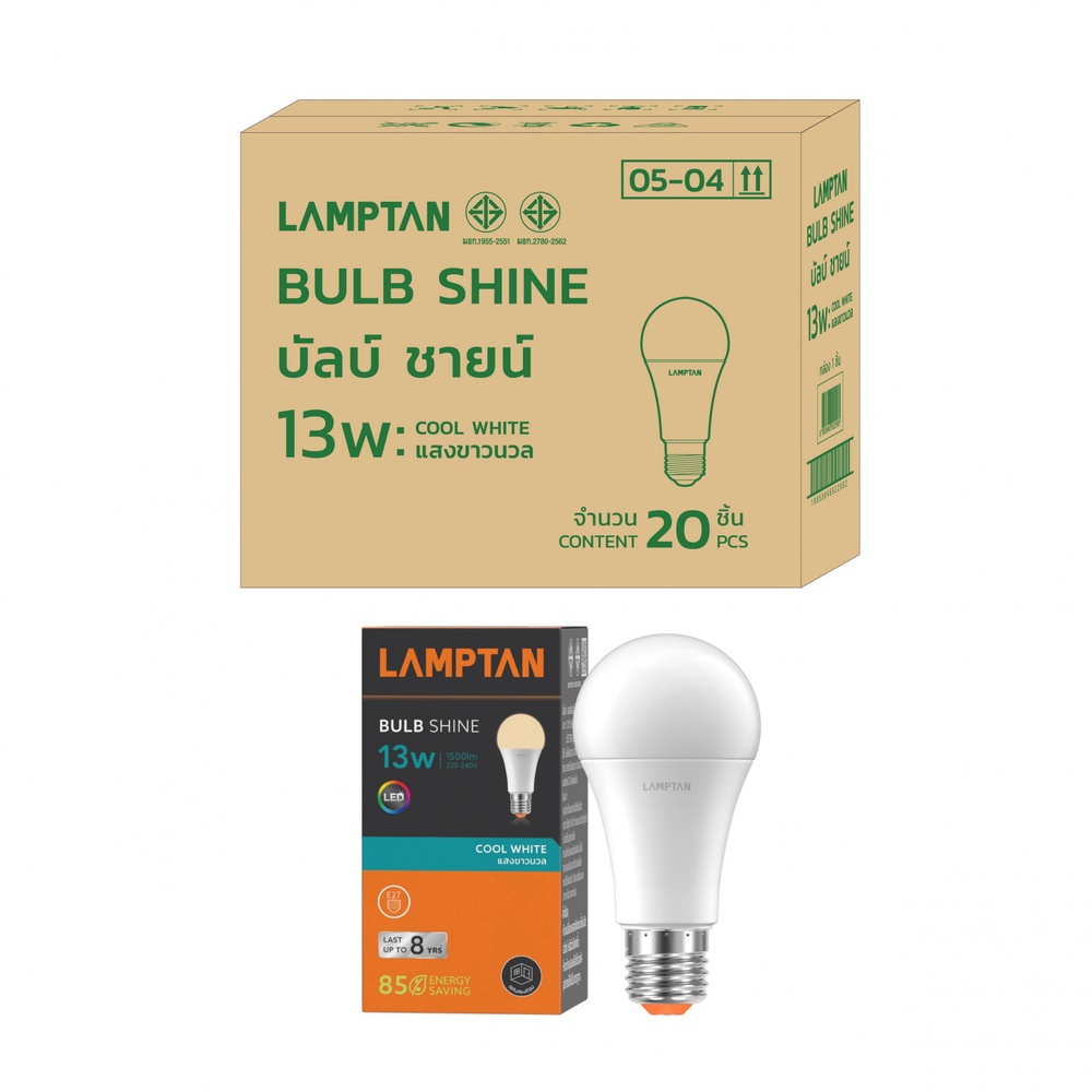 Lamptan หลอดไฟ LED BULB 13W รุ่น SHINE E27 แสงคลูไวท์