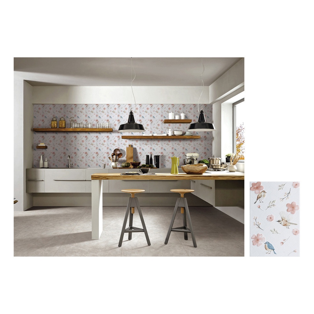 Marbella กระเบื้องเซรามิคปูผนัง 20X30 ซม. รุ่น วิหค XF1109 Gloss (25P)