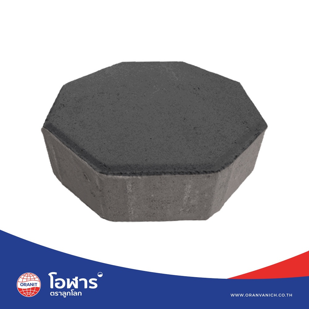 โอฬาร บล็อกปูถนน รุ่น ศิลาดิษฐ์ 6x19.7x19.7ซม. สีเทา