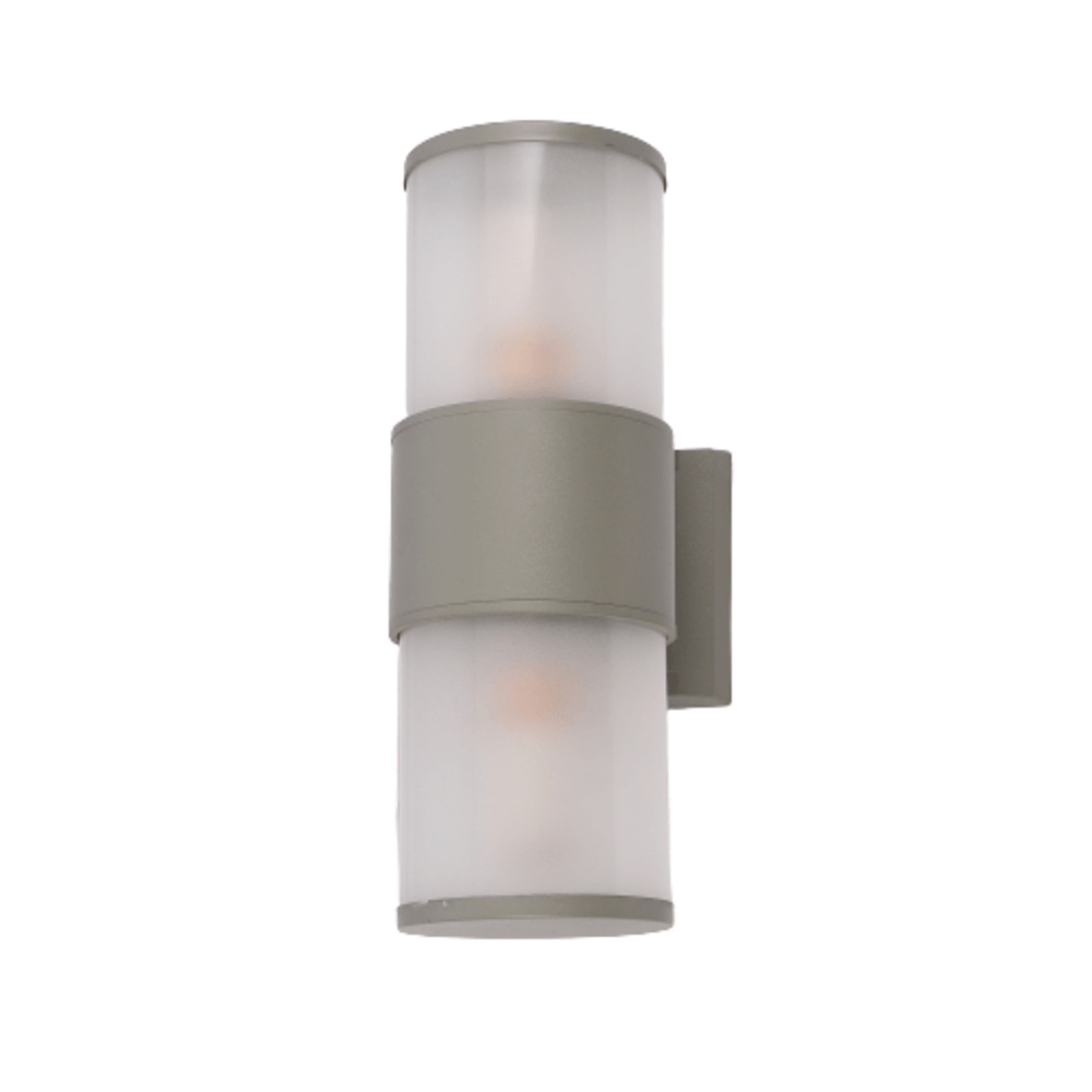 EILON โคมไฟติดผนังโมเดิร์น ทรงกระบอกกลม 2*E27 ขนาด 10.8x30cm IP65 รุ่น MVW027-D(G) สีเทา