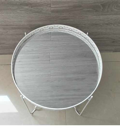 โต๊ะข้างทรงกลม CY17429-WH ขนาด 40x40x43ซม. สีขาว