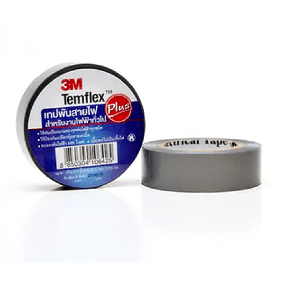 3M เทปพันสายไฟ 3/4นิ้วx10ฟุต #1512 รุ่น TEMFLEX PLUS สีเทา