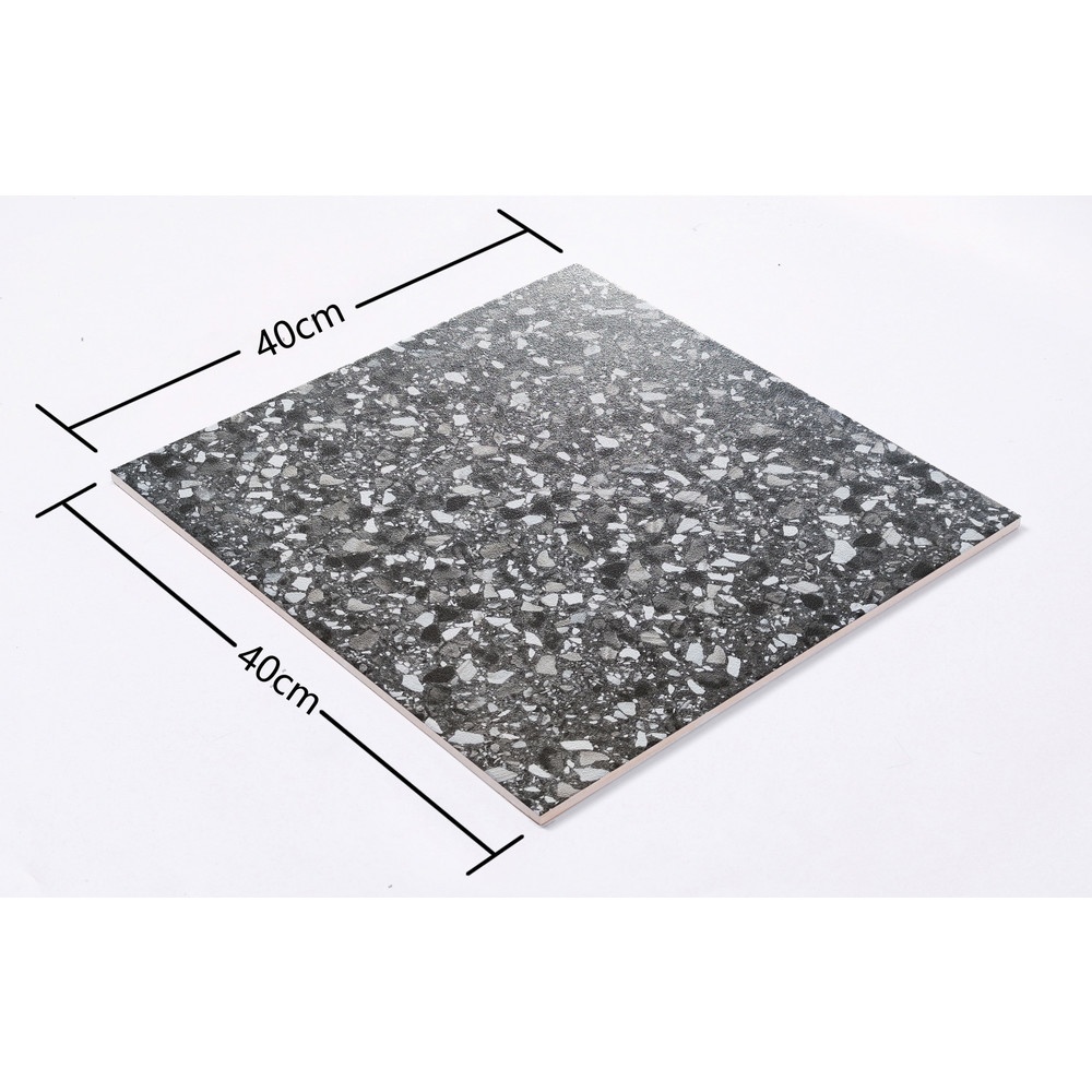 Marbella กระเบื้องเซรามิคปูพื้น 40X40 ซม. รุ่น ร็อคแบล็ค ST563 Matt (12P)