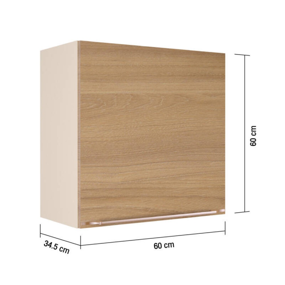 KITZCHO ตู้แขวนบานเปิด KEM-LUR-W-FT-6060X-HO สีฮันนี่โอ๊ค