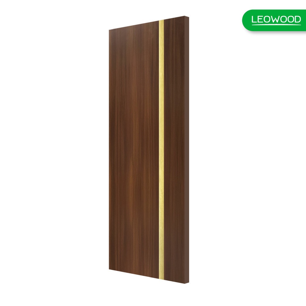 LEOWOOD ประตูปิดผิวเมลามีน iDoor Premium Metal Line IPM749 90x200ซม. WALNUT