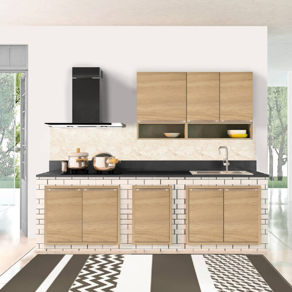 KITZCHO ตู้แขวนบานเปิด KEM-LUR-W-FT-6060X-HO สีฮันนี่โอ๊ค