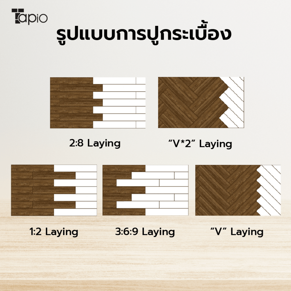 Tapio กระเบื้องยาง Dryback 184.2x1219.2x2mm  รุ่น 2PBJ008  สีไม้ดาร์คบราว  (20แผ่น/4.499 ตร.ม.) A.