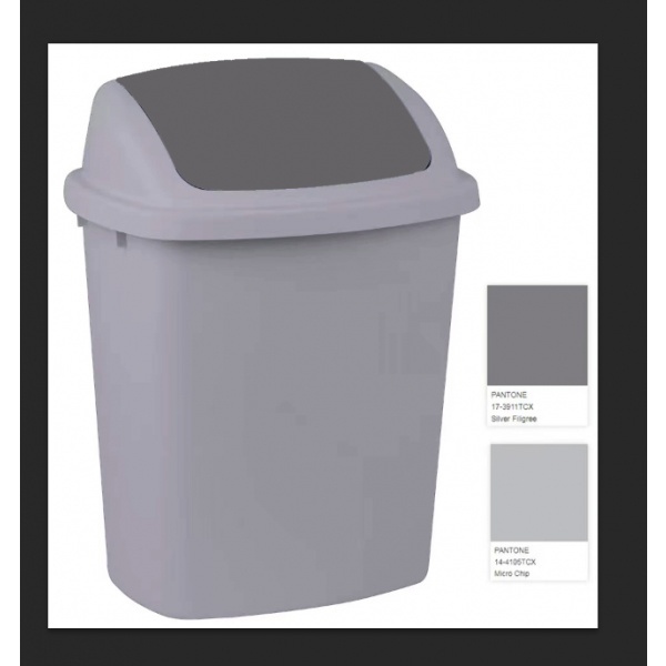 ICLEAN ถังขยะฝาสวิงทรงเหลี่ยม 70 ลิตร รุ่น Ozil TG55199G ขนาด 50x38x68 ซม. สีเทา