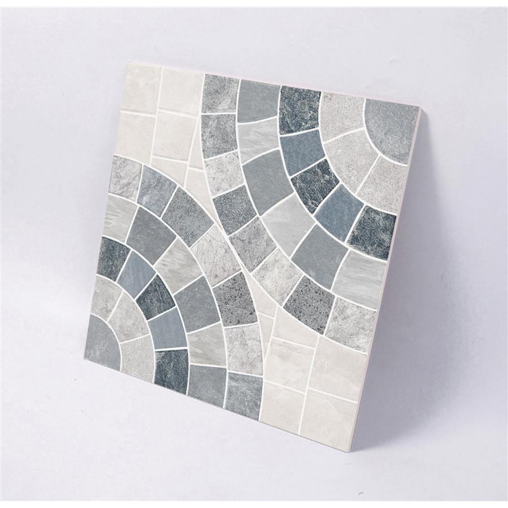 Marbella กระเบื้องเซรามิคปูพื้น 40X40 ซม. รุ่น ไซเคิล บล็อก เกรย์ AG58 Matt (12P)