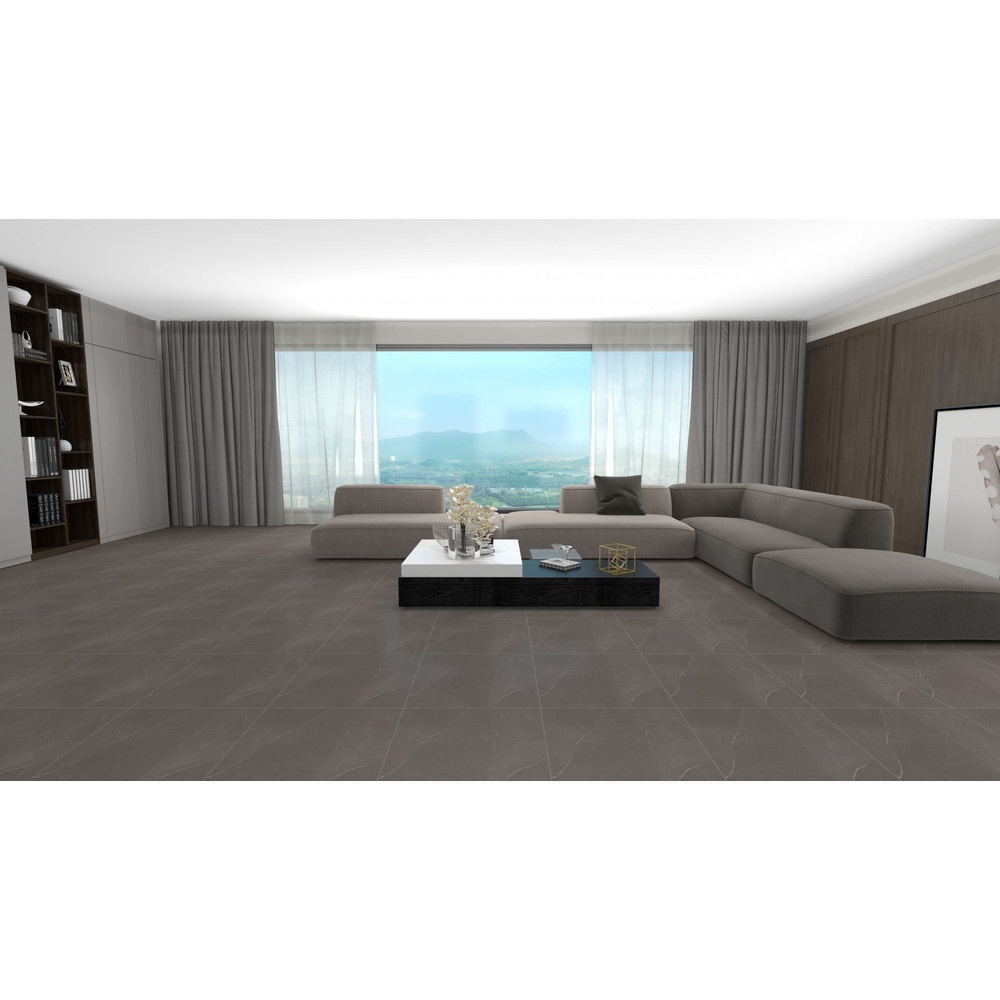 Marbella กระเบื้องพอร์ซเลนปูพื้น 60x60 ซม. รุ่น คาราร่า เทา แมท RS612B ผิวหยาบ random (4P)