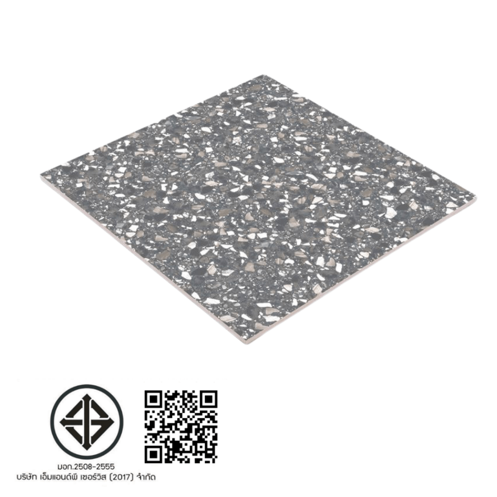 Marbella กระเบื้องเซรามิคปูพื้น 40X40 ซม. รุ่น ร็อคแบล็ค ST563 Matt (12P)