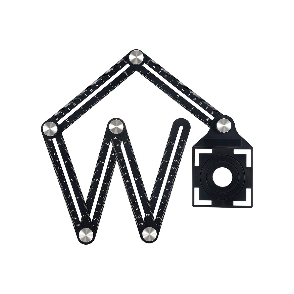 HUMMER ไม้บรรทัด 6 พับ สำหรับวัดตำแหน่งเจาะรูกระเบื้อง  รุ่น JGDW0703  3 ขนาด 25/40/45MM  (10.7X104X1.8cm)