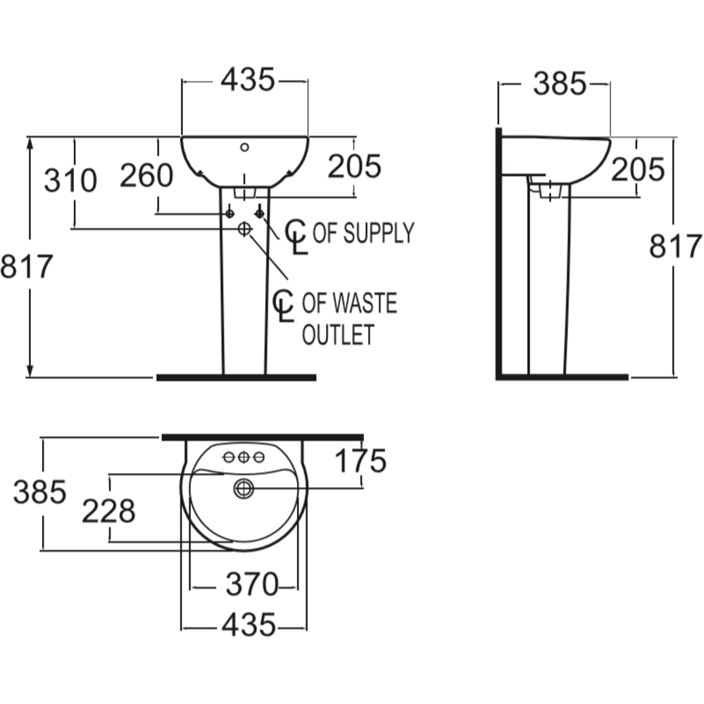 American Standard ขารองอ่างแบบตั้งพื้น รุ่น TF-0752