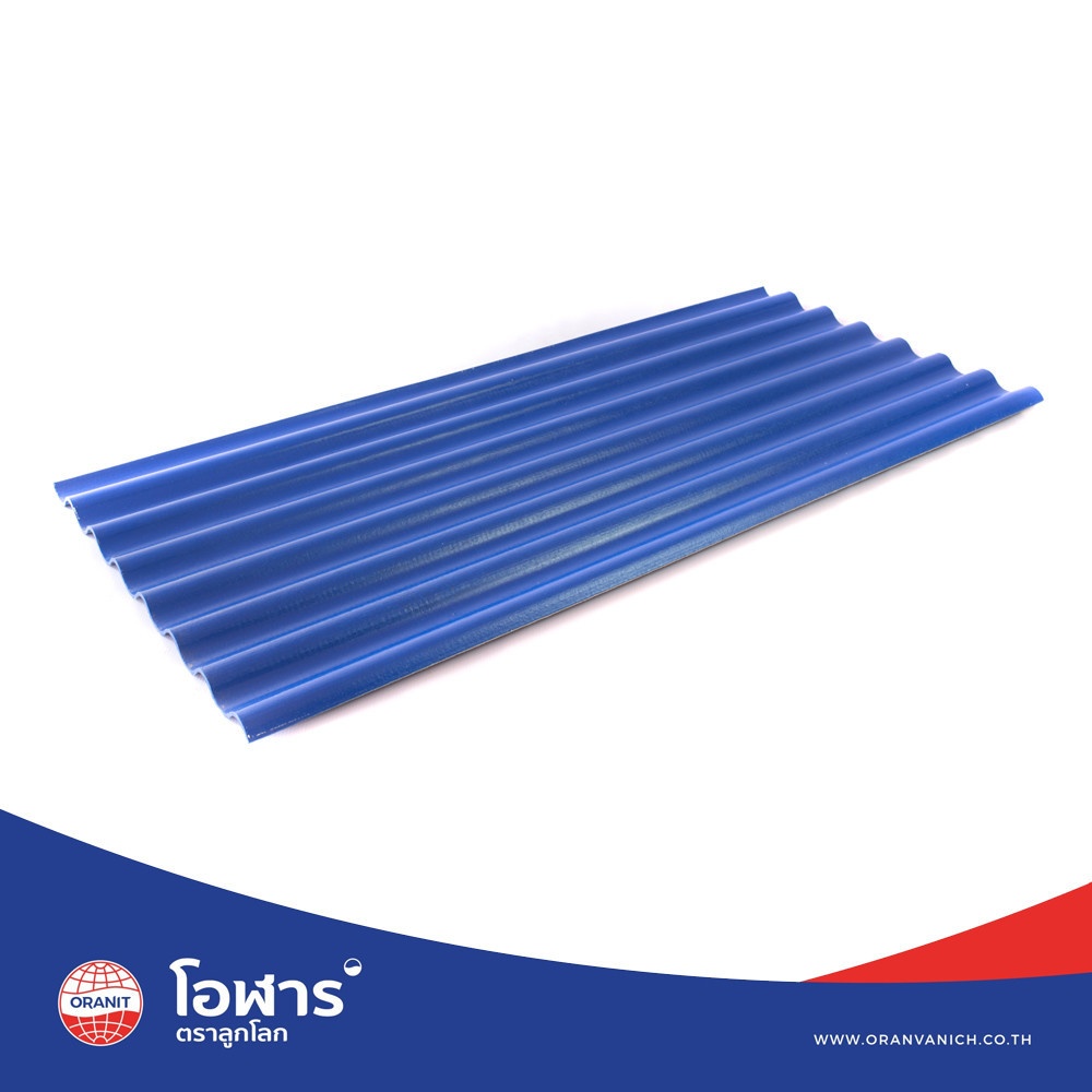 โอฬาร กระเบื้องหลังคาลอนเล็ก 0.40x54x150 ซม. สีฟ้าเลิศนภา