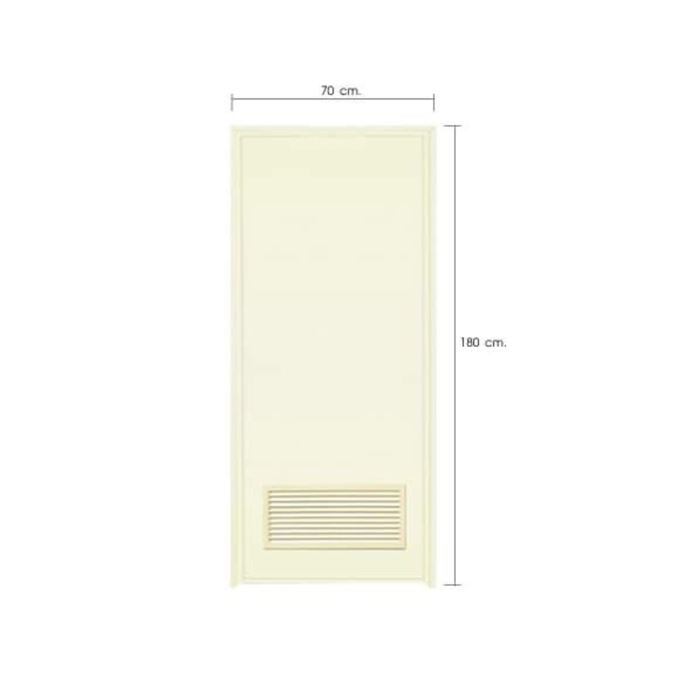 WELLINGTAN ประตูพีวีซีบานเกล็ดล่างพร้อมวงกบ รุ่น G2 ขนาด 70x180ซม. สีครีม (ไม่เจาะลูกบิด)