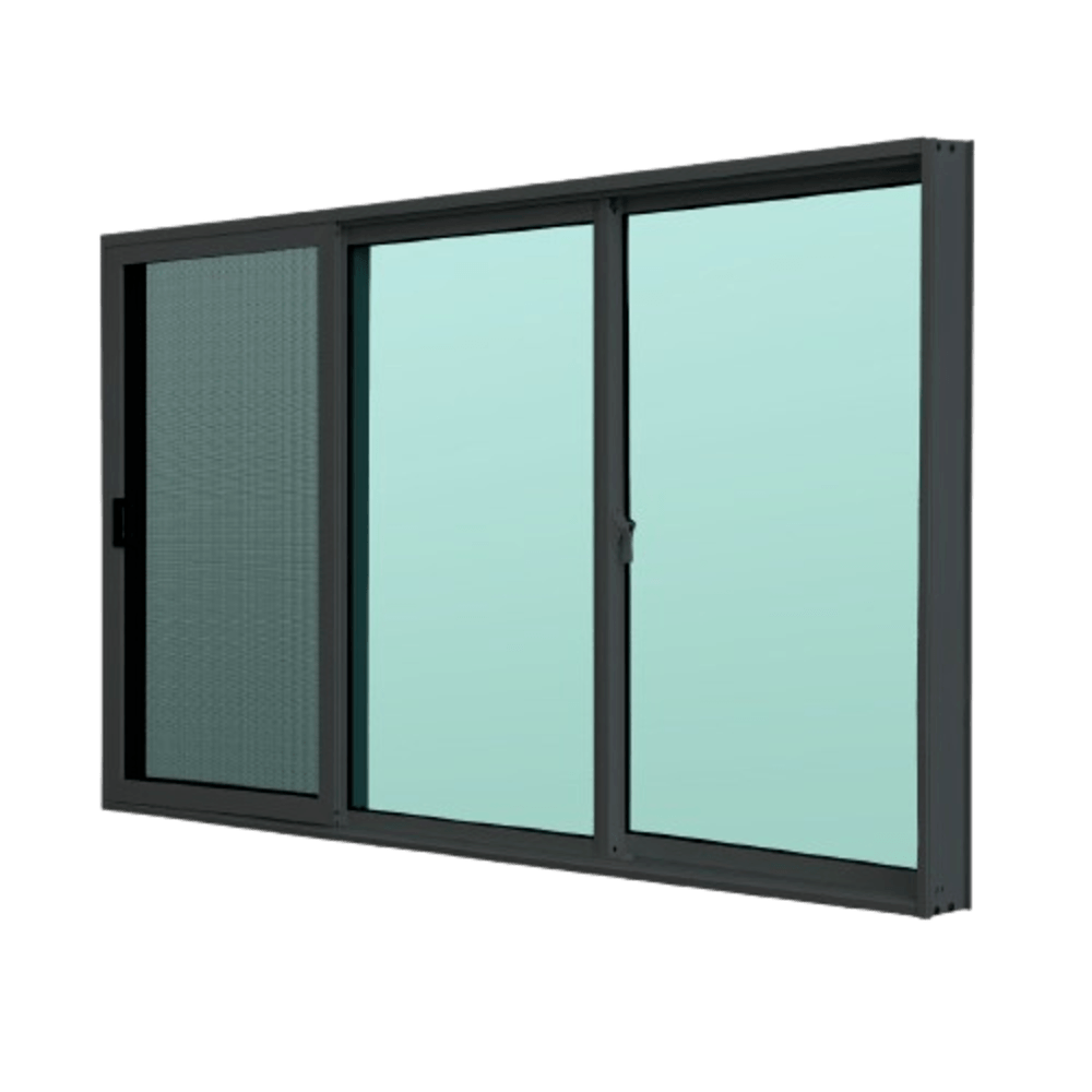 WELLINGTAN (LIKE) หน้าต่างบานเลื่อน 180 x 110 ซม. สีดำ พร้อมมุ้ง