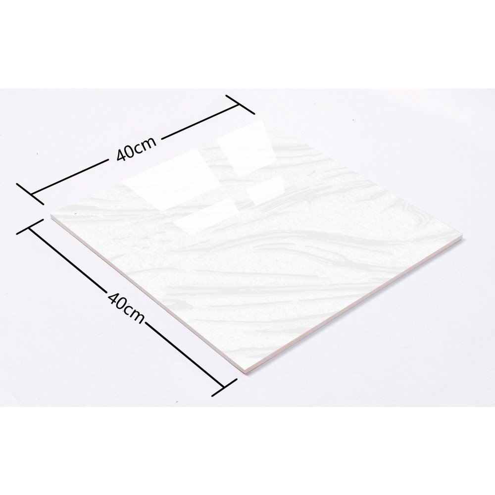 Marbella กระเบื้องเซรามิคปูพื้น 40X40 ซม. รุ่น ออซิลไวท์ 72360AB Gloss (12P)