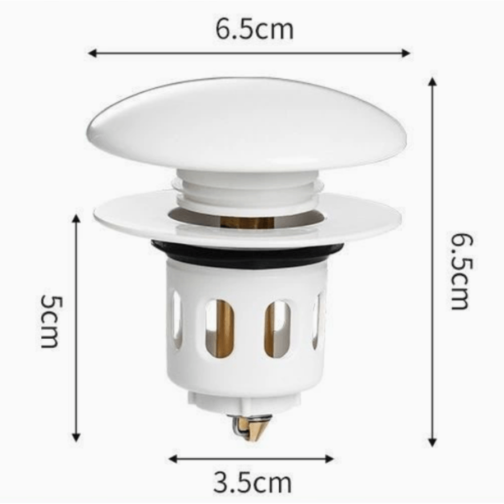 Verno สะดืออ่างล้างหน้าแบบกดหัวเซรามิค ถอดสวมได้ รุ่น ZJ1 ขนาด 6.5x6.5x6.5 ซม. สีขาว