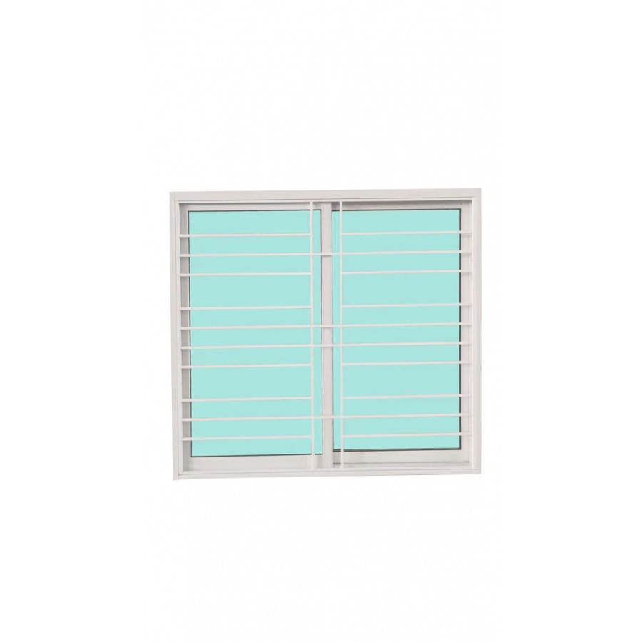 WELLINGTAN (LIKE) หน้าต่างอะลูมิเนียมติดเหล็กดัด บานเลื่อน SS N-ICWG1211-2P 120x110ซม. สีขาว พร้อมมุ้ง