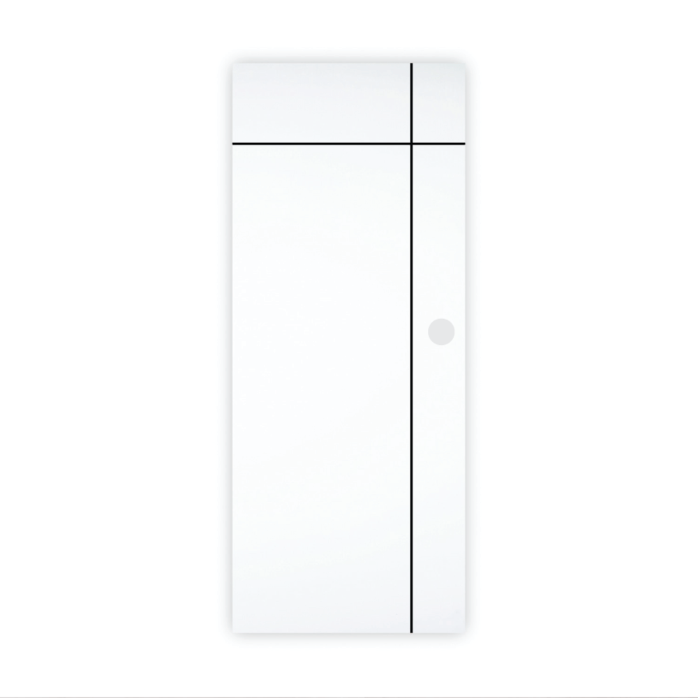 WELLINGTAN ประตูภายนอก UPVC เซาะร่อง รุ่น OK-007N ขนาด 80x200 ซม. สีขาว (เจาะลูกบิด)