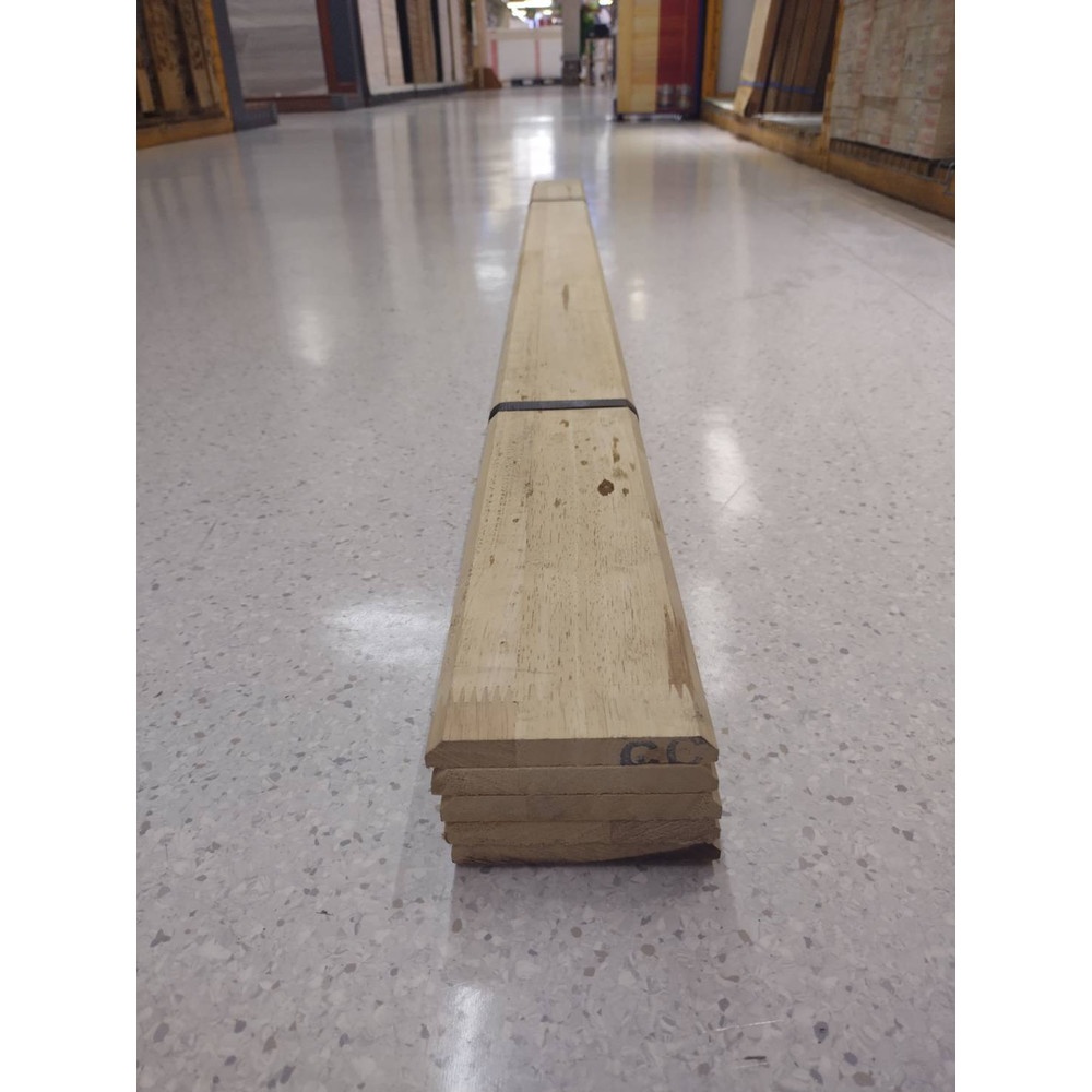 GREAT WOOD ฝ้าระแนงไม้ ไม้ยางพาราจ๊อยส์ BC (1x5) 1/2"x4"x150ซม.