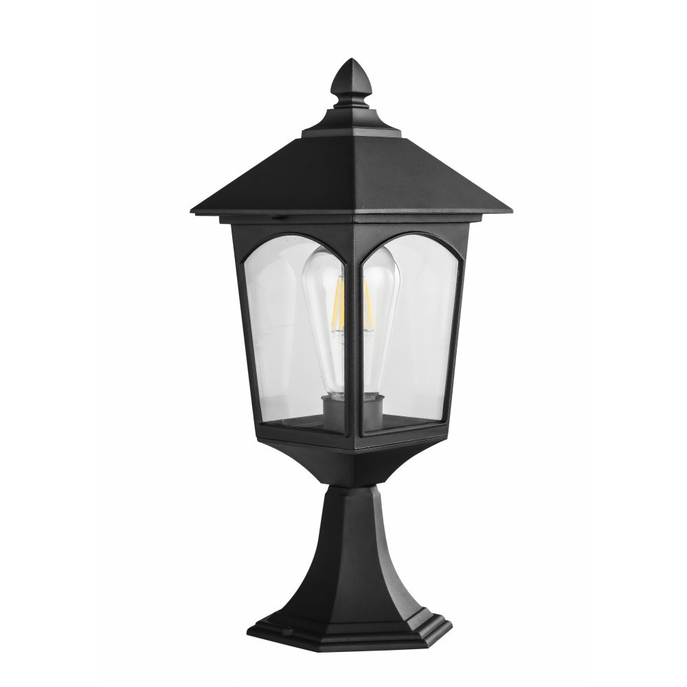 EILON โคมไฟหัวเสา Classic ขั้ว E27 ขนาด 15*15*39cm IP65 รุ่น Maemi MV210-S สีดำ