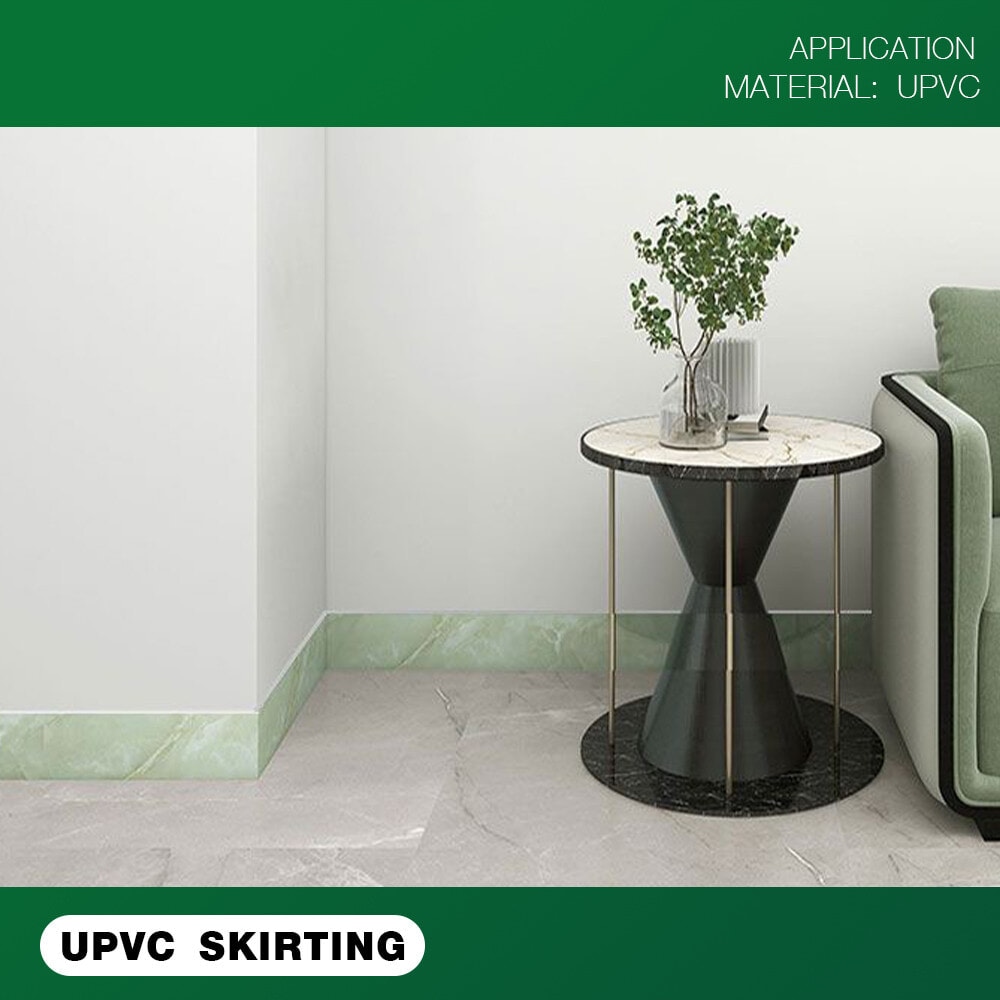 GREAT WOOD ไม้บัวล่าง UPVC รุ่นSGF100 -WN 1.8x9.8x300ซม. สีวอลนัท