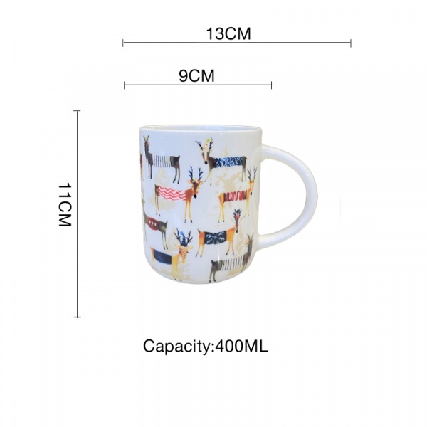 AILO แก้วเซรามิค 9 ซม. 400 มล. SNOW-02 สีขาว