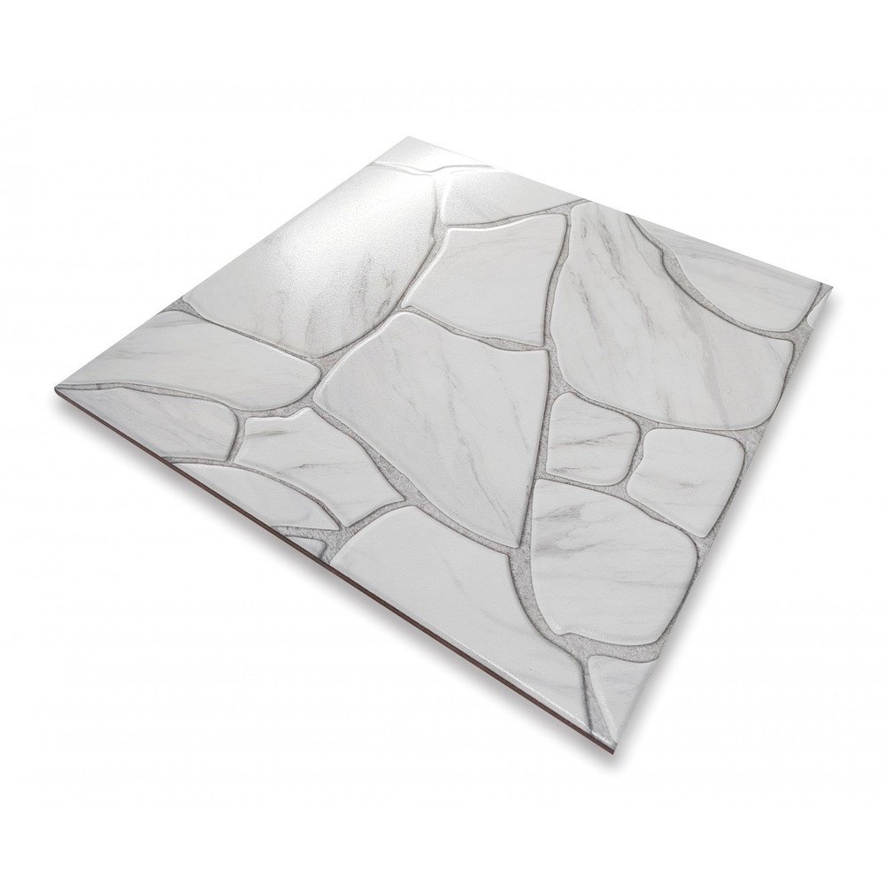 Marbella กระเบื้องเซรามิคปูพื้น 40X40 ซม. รุ่น ร็อกก้าไวท์ CJ0609 Matt Flat (12P)