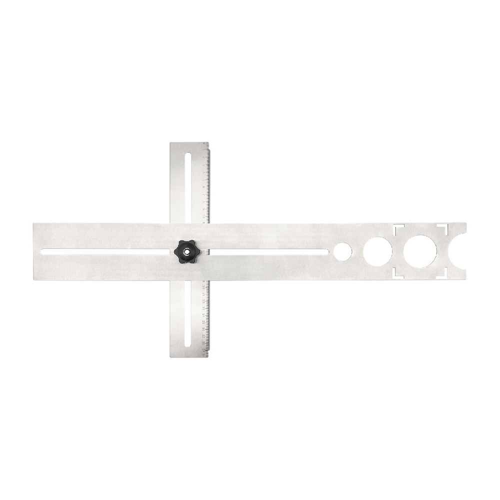 HUMMER ไม้บรรทัดสเตนเลสวัดตำแหน่งเจาะรูกระเบื้อง รุ่น JGDW4036 สีเงิน 3 ขนาด 25/40/45mm (8X60X2.5cm)