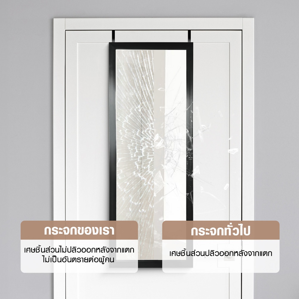 Nice กระจกมีกรอบ (PS)  รุ่น สลิม-แบล็ค ขนาด 30x90 ซม. สีดำ