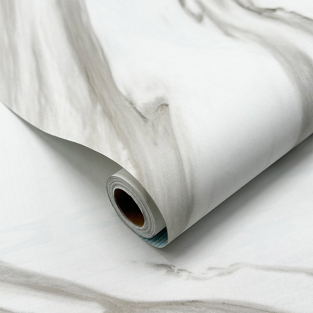 TAPIO วอลเปเปอร์แบบมีกาว ลายหินอ่อน รุ่น Marble-04 ขนาด 45x1000 ซม. สีขาว
