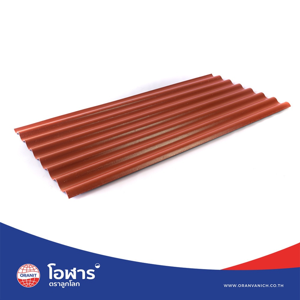 โอฬาร กระเบื้องหลังคาลอนเล็ก 0.4x54x120 ซม. สีแดงรุ่งอรุณ