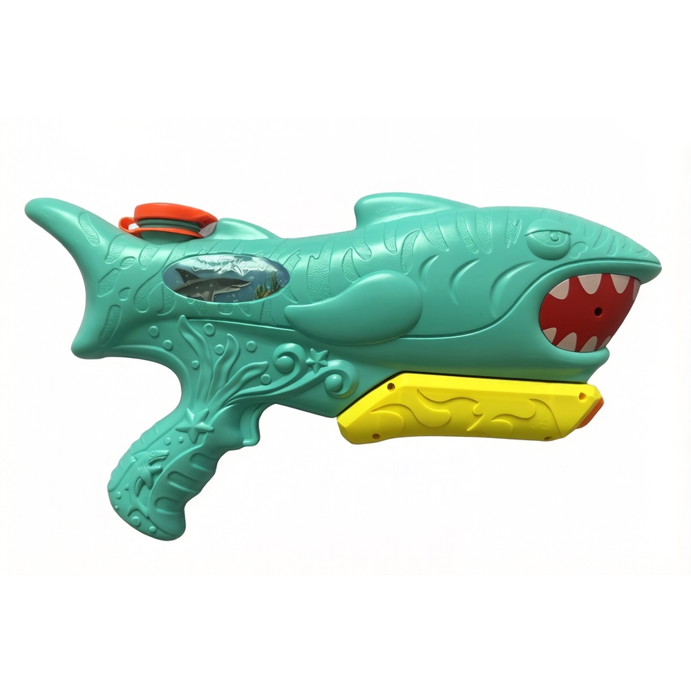 TOYS ของเล่นปืนฉีดน้ำแบบชักลายปลาฉลาม รุ่น # 1063 ขนาด(38x21x6 ซม.) คละสี