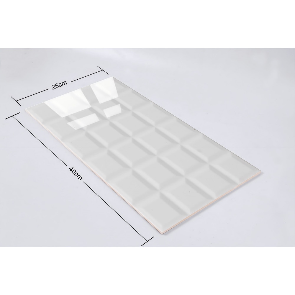 Marbella กระเบื้องเซรามิคปูผนัง 25X40 ซม. สแควร์ ไวท์ D25401A (N) Gloss (15P)