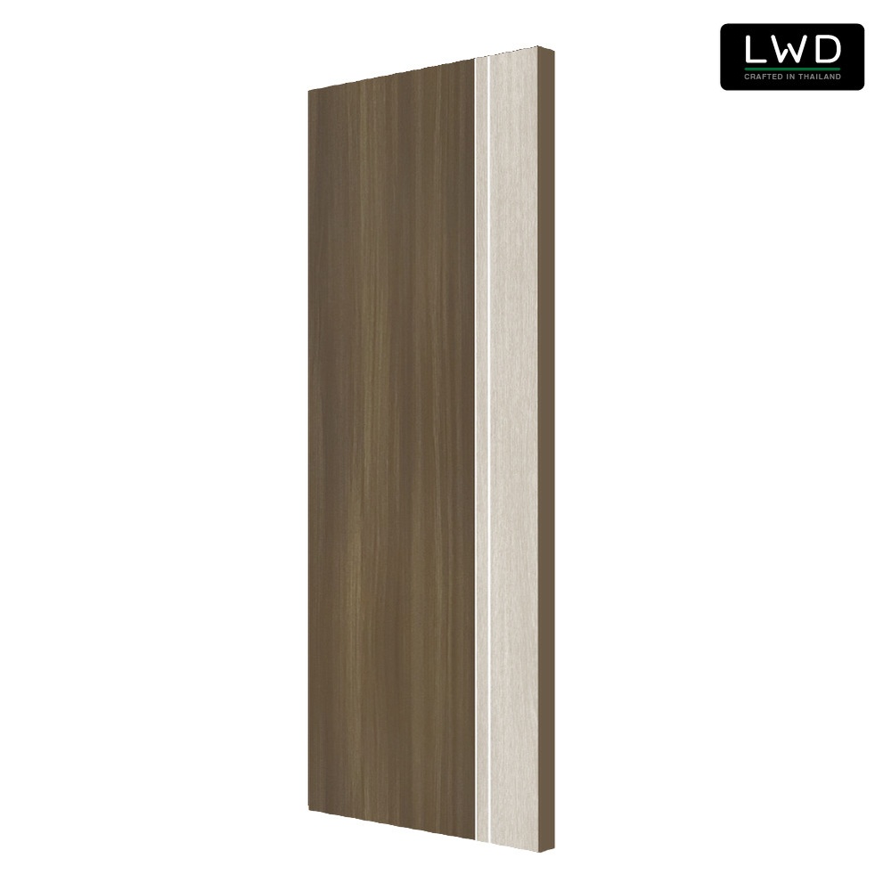 LWD ประตู UDoor UPVC สี Tango + Brownie Oak ยาแนวสีขาว ขนาด 3.5x80x200 ซม.