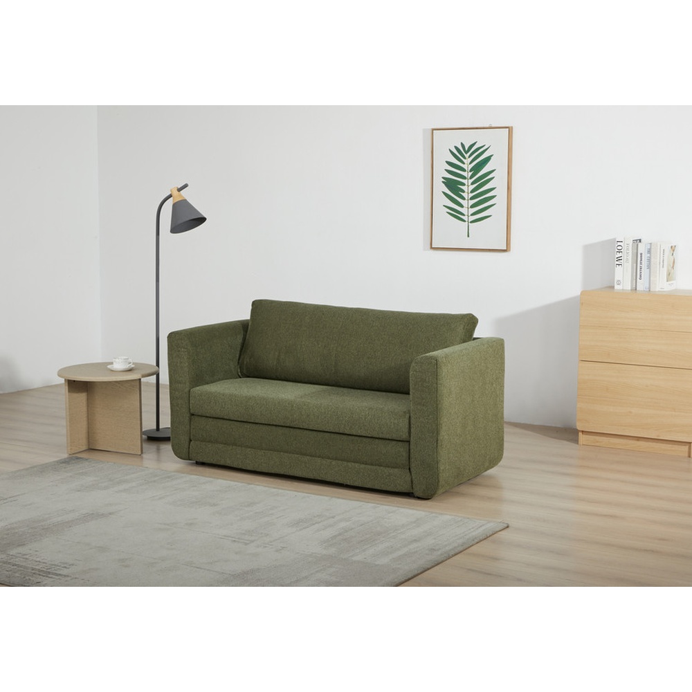 PULITO โซฟาเบดผ้า 2 ที่นั่ง รุ่น COLMAR-OL ขนาด 71x147x77 ซม. สีเขียวมะกอก
