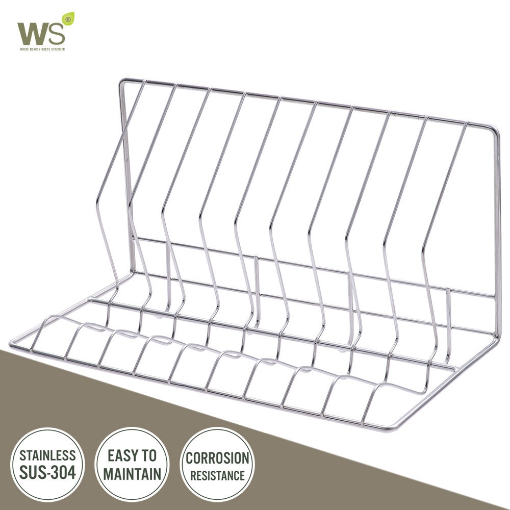 ชั้นวางจานพร้อมขอแขวน  ติดผนัง ขนาด 40 ซม. WR-4001-40