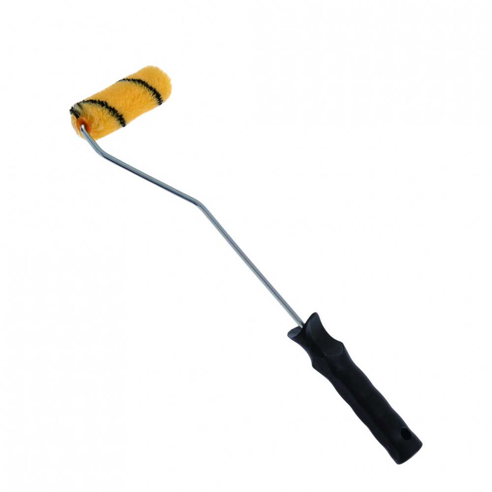 HUMMER ลูกกลิ้งทาสี 4นิ้ว Mini รุ่น GBH-MSPL-3 ขนสีเหลือง-ดำ ด้ามยาว 16”