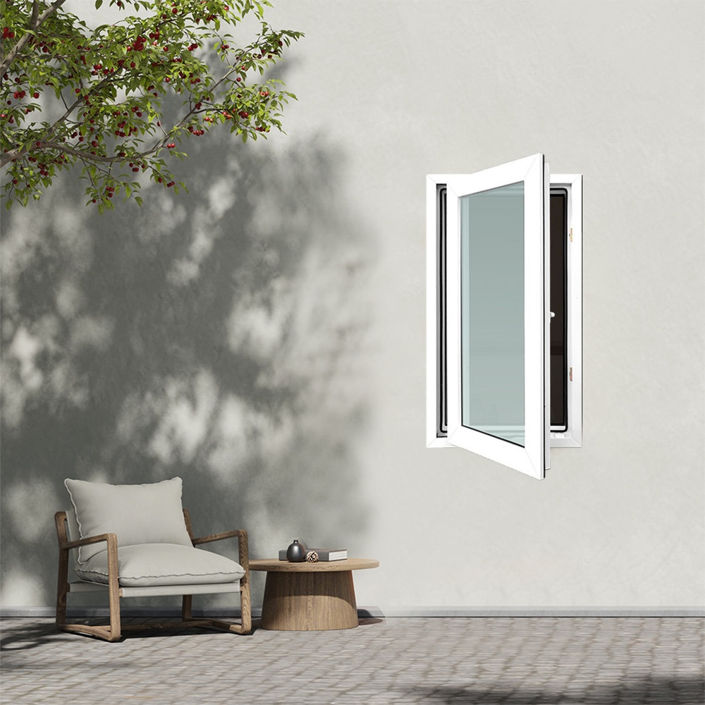 WINDOW ASIA (10MAX) UPVC หน้าต่างบานเปิด 60X110 ซม. สีขาว พร้อมมุ้ง
