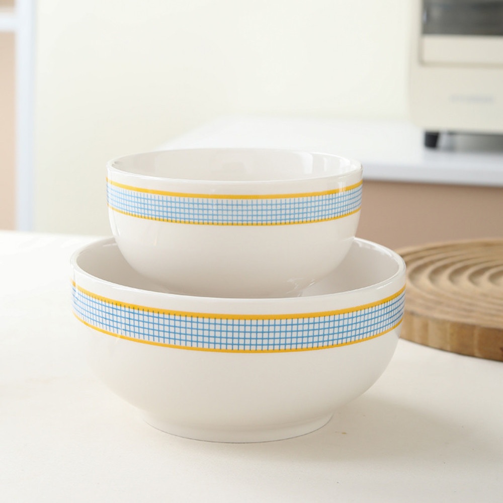 ADAMAS ถ้วยเซรามิค 4.5 นิ้ว ลายตาราง ALICE สีขาว
