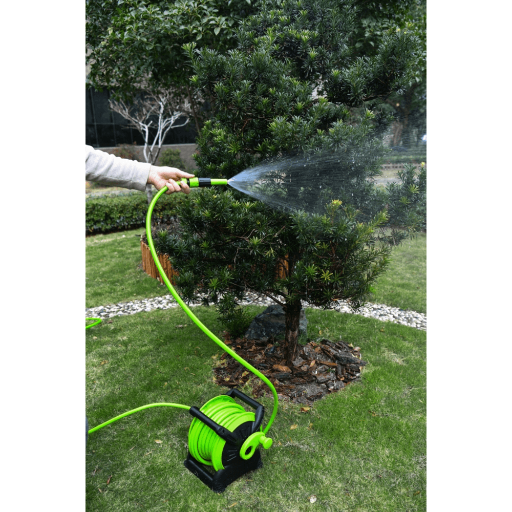 Tree O Plus ชุดโรลสายยาง ขนาด1/2ยาว20 เมตร รุ่นGLB-8216-0 สีเขียวดำ