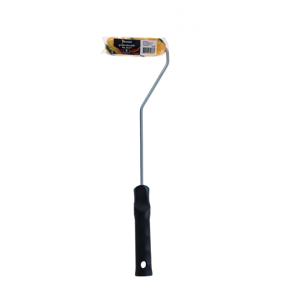 HUMMER ลูกกลิ้งทาสี 4นิ้ว Mini รุ่น GBH-MSPL-3 ขนสีเหลือง-ดำ ด้ามยาว 16”