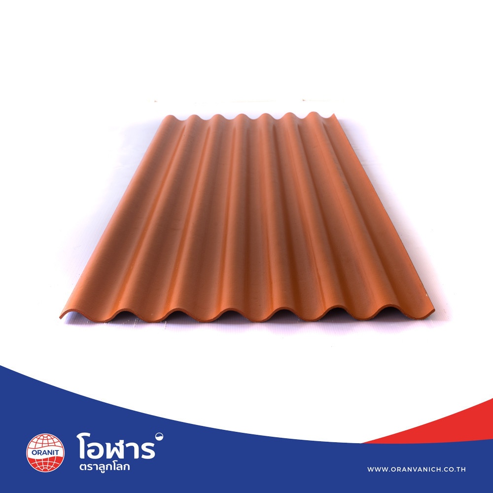 โอฬาร กระเบื้องหลังคาลอนเล็ก 0.4x54x120 ซม. สีหมากแดง