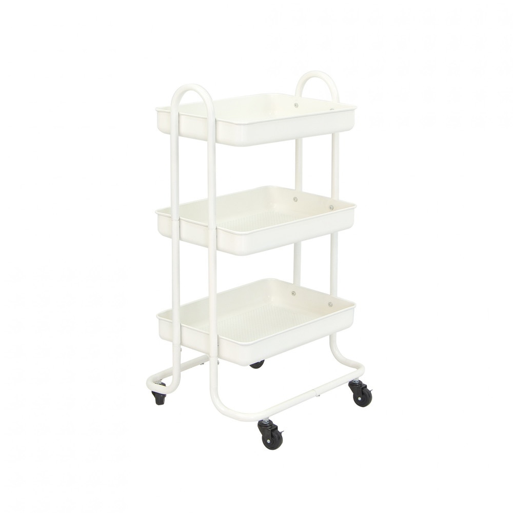 DELICATO รถเข็น 3 ชั้น รุ่น ASTRA-WHITE ขนาด 46x38x86 ซม. สีขาว