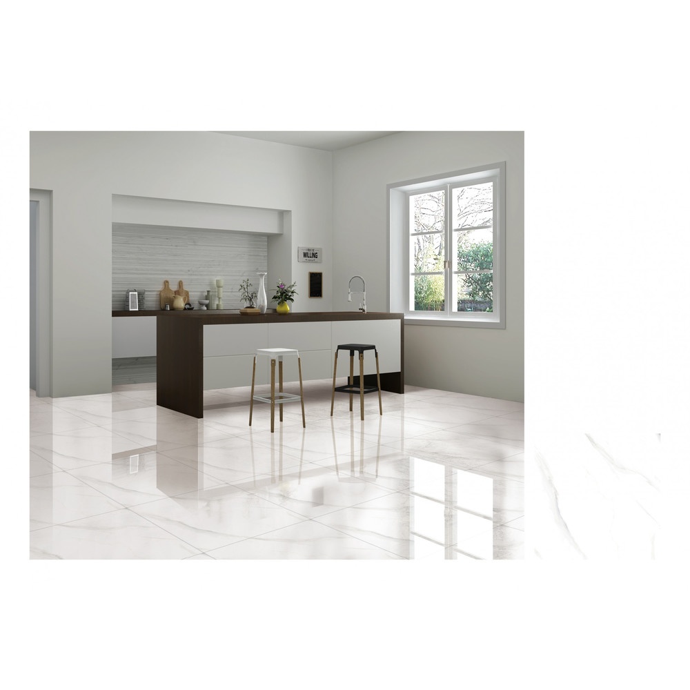 Marbella กระเบื้องพอร์ซเลน 60x60 ซม. รุ่น สโนวี T63836W4 Glossy (4P) Random