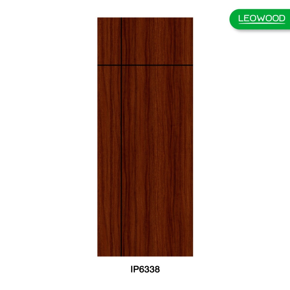 LEOWOOD ประตูปิดผิวเมลามีน iDoor S6 ลาย 03 - Mahogany ขนาด 80x200 ซม